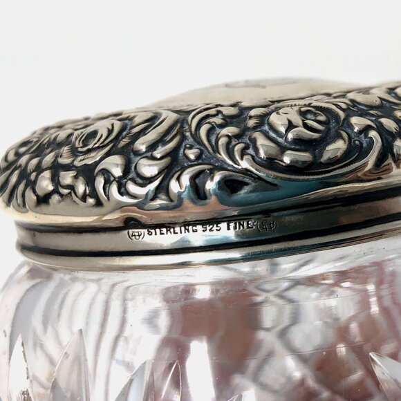 Antique Victorian Cut Crystal With Sterling Silver Lids Collection - Picture 3 of 9